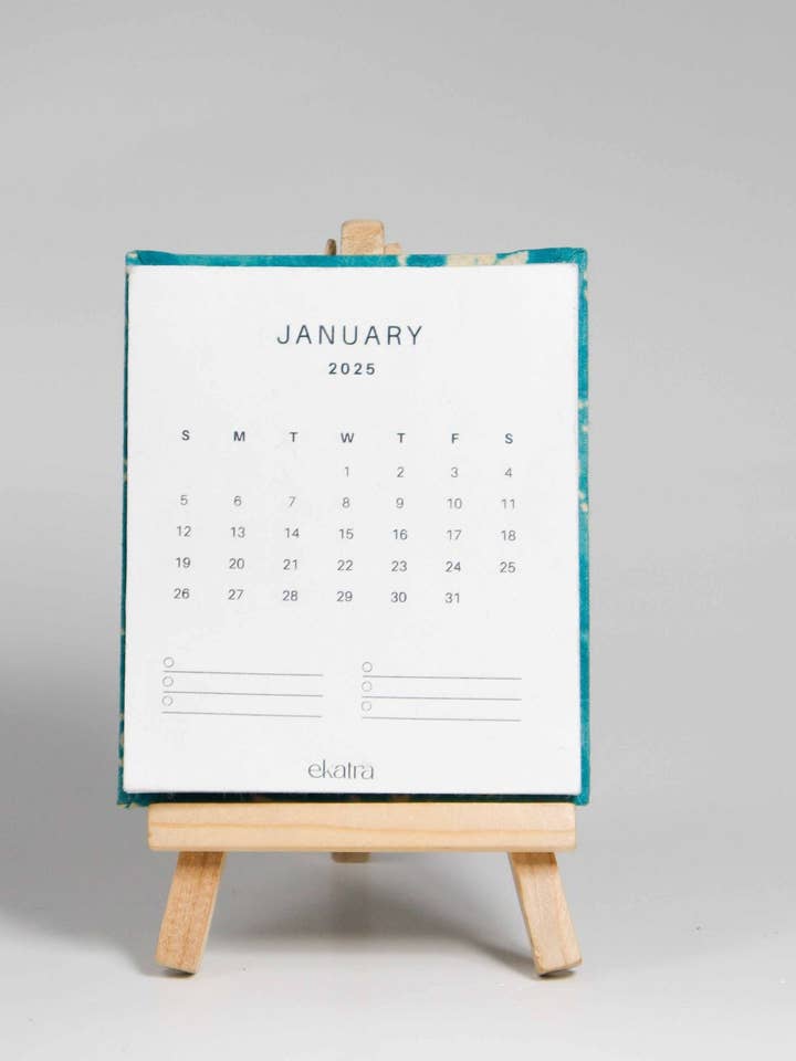 Calendrier de bureau 2026 pressé à la main pour la vente par Ekatra