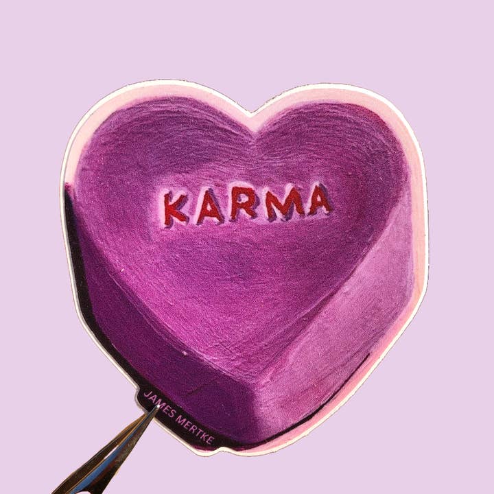 Autocolante de Coração de Conversa do Dia dos Namorados "Karma" por atacado de Painting With James