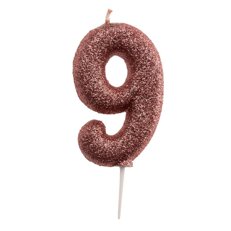 Birthday candle for cakes with pink glitter for wholesale on Faire25