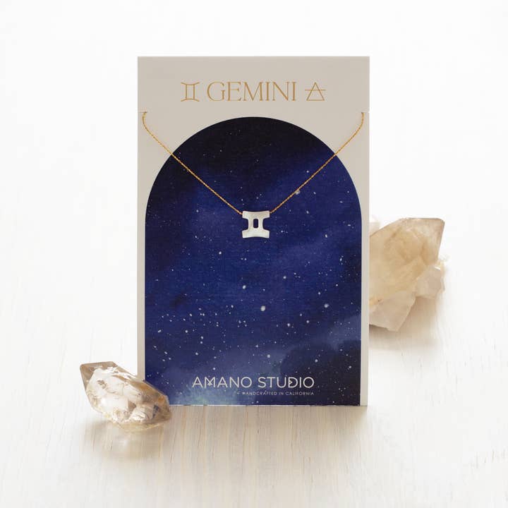 Amano Studio - Wholesale Pendant/Charm Necklace - Mother of Pearl Zodiac Necklace Aries, Taurus, Gemini1