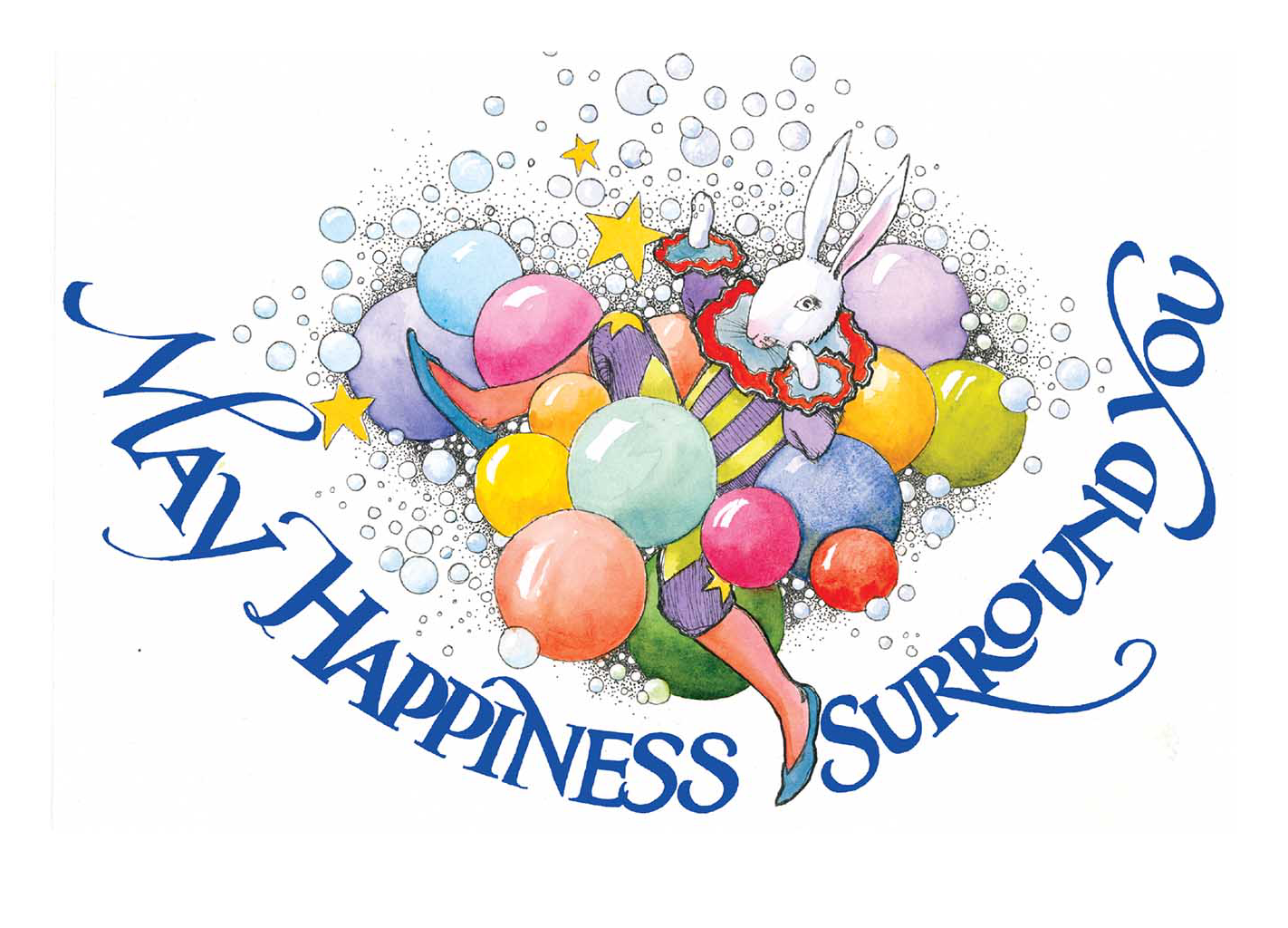 Laughing Elephant - Wholesale Encouragement Card - Rabbit with Bubbles - Encouragement Greeting Card1