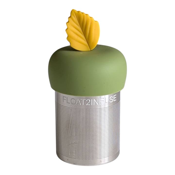 Foglia d'Autunno | Infusore da Tè Galleggiante | Base Verde | Foglia Gialla per la vendita all'ingrosso da parte di Float2infuse Tea Infuser