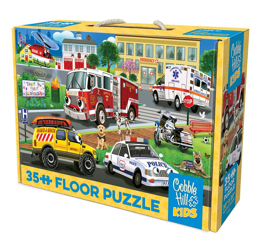 Outset Games and Cobble Hill Puzzles - Wholesale Puzzle - Kids - First Responders (35pc) Floor Puzzle - Ages 3+3