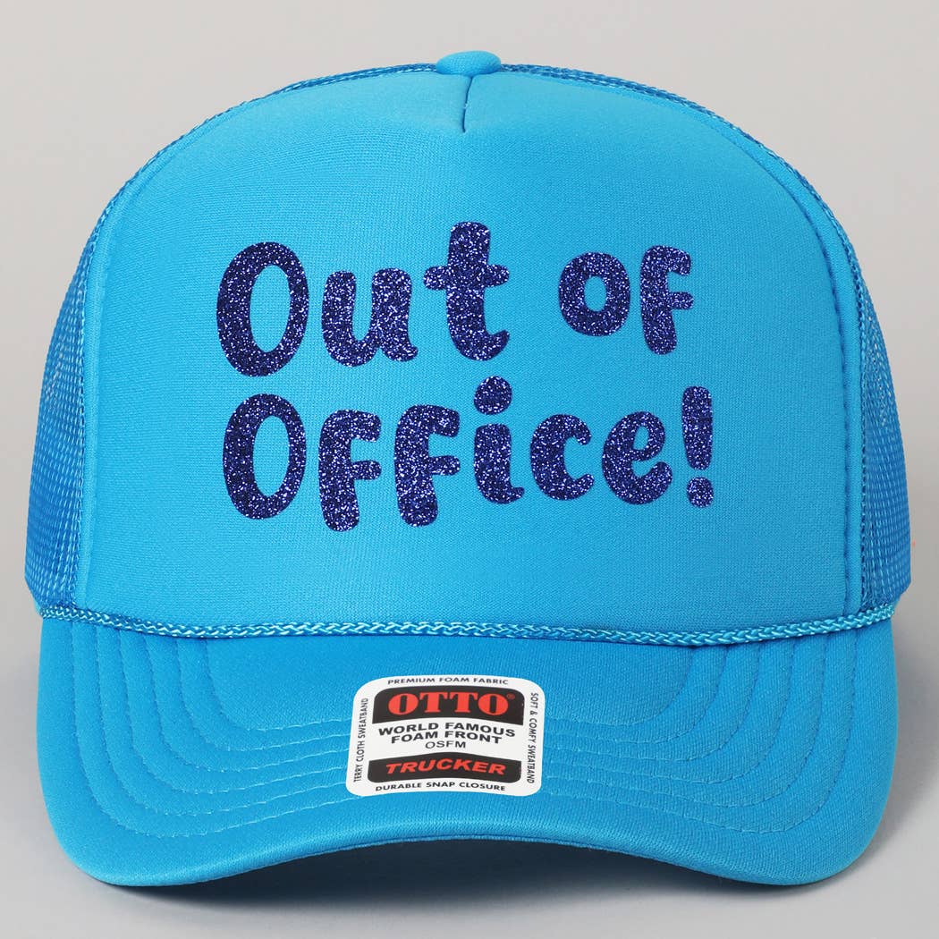 Fashion City - Wholesale Trucker Hat - Unisex - Out of Office Glitter Letter Logo Foam Trucker Hat38