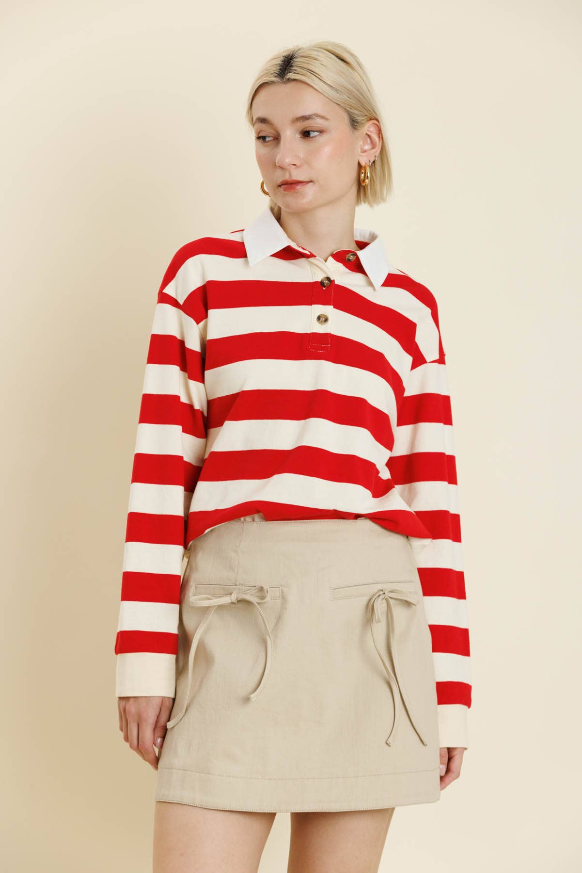 Aureum - Wholesale Blouse - Women's - AT2206 - STRIPED RUGBY SHIRT4