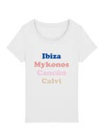 Camiseta feminina Ibiza Mykonos por atacado de Koloris