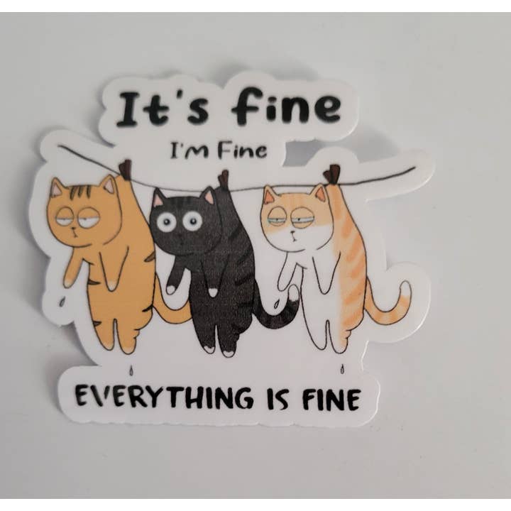 Autocollant Tout va bien | Autocollant pour chat | Autocollant en vinyle pour la vente par CraftdeeD