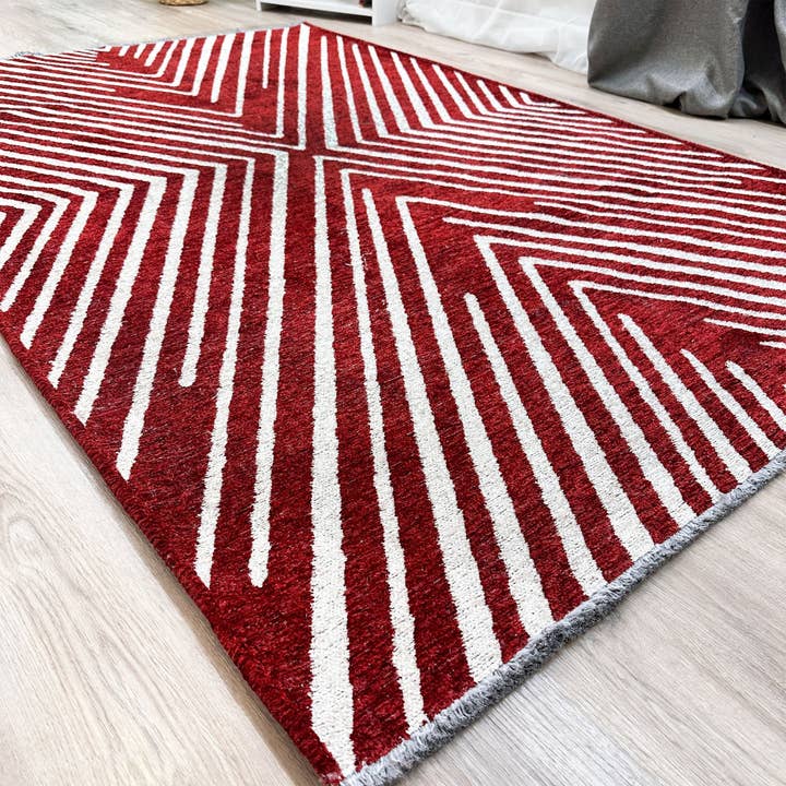 Alfa Rich Inc - Vente Tapis - Tapis lavables géométriques beiges noirs7