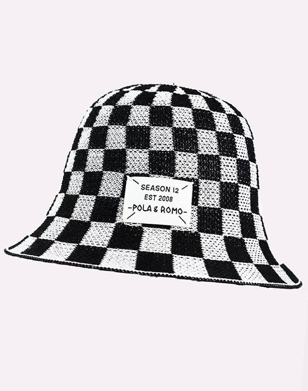 Mark Ashton Wholesale - Vente Bob – femme - Chapeau seau crocheté à carreaux des années 901