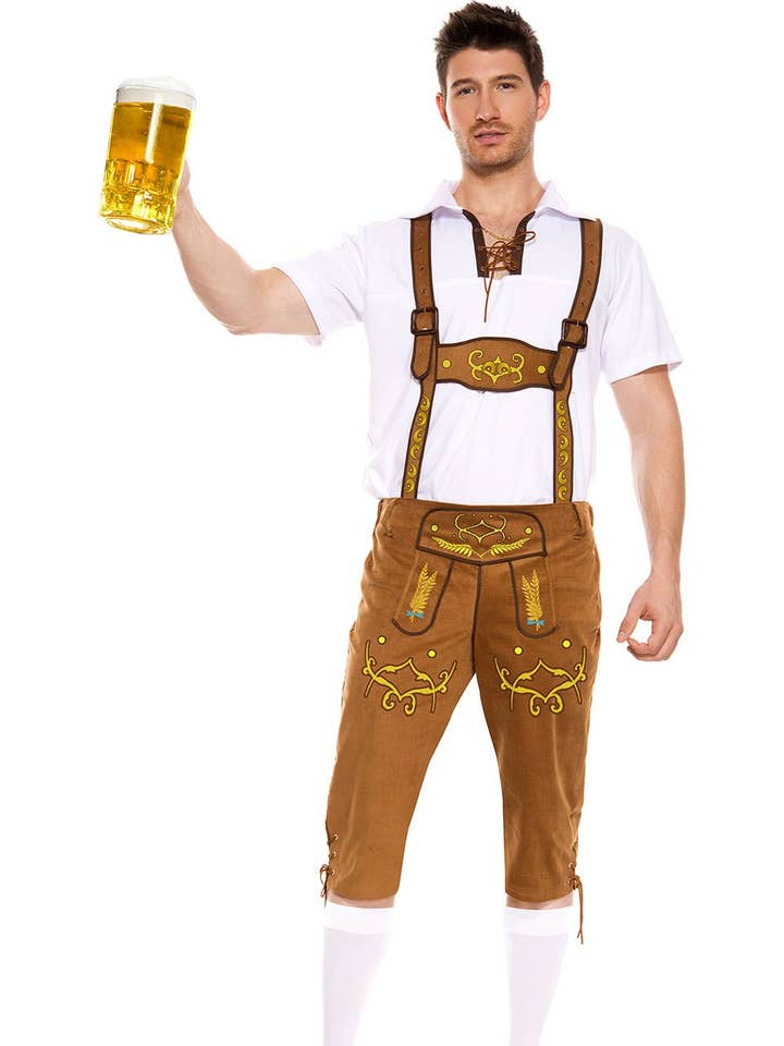 Music Legs Mens Bavarian Lederhosen Costume ML76018 for wholesale by Lingerie Mart