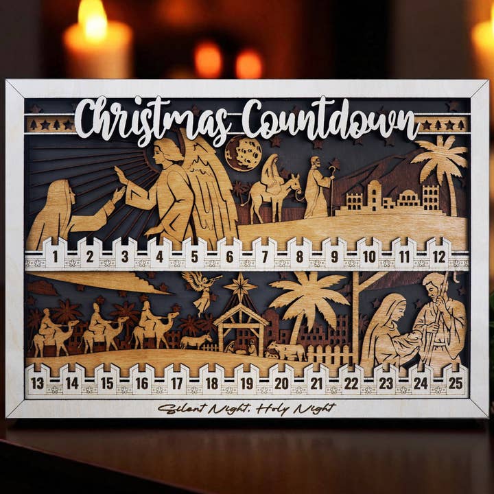 Christmas Story Countdown – Nativity Wooden Advent Calendar for wholesale by Chromani