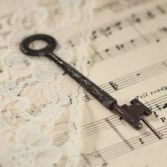 Factory Direct Craft - Wholesale Keychain Bracelet - 3-3/4" long - Vintage Look Metal Oval Skeleton Key