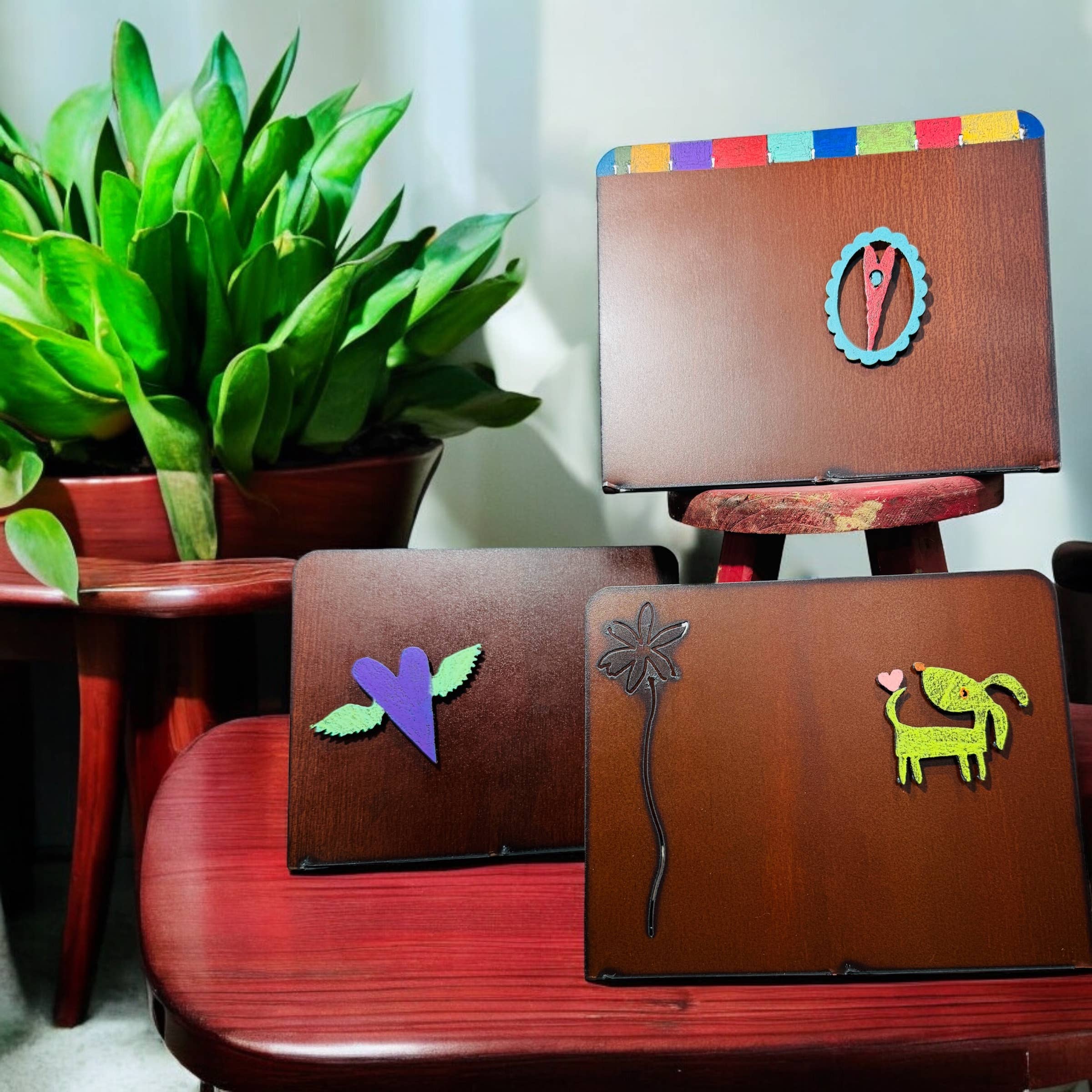 Whimsies - Vente Cadres photos - Cadre photo pour chien Cadre photo en forme de cœur en métal, cadeau impulsif0