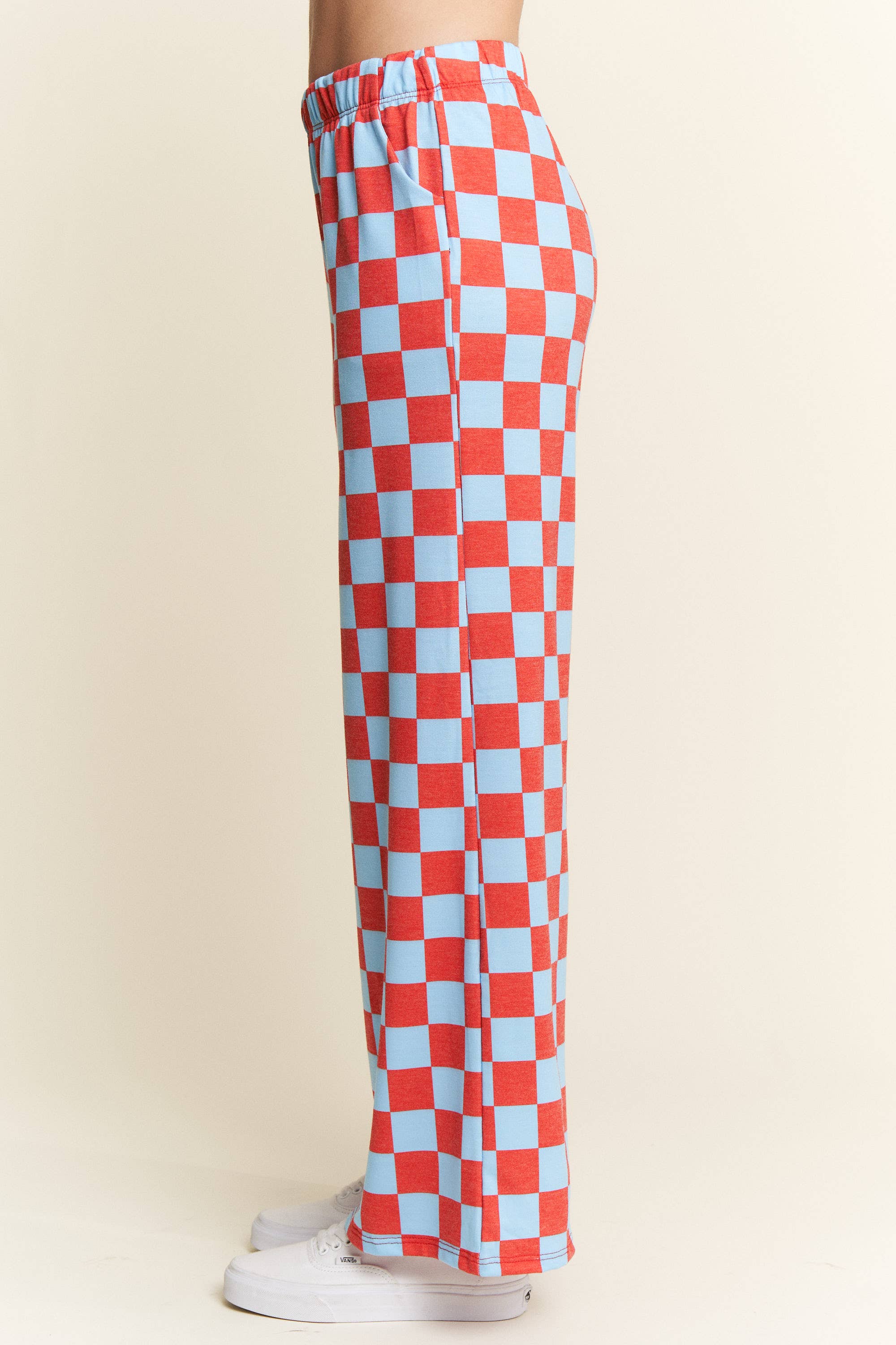 JADE BY JANE - Wholesale Pants - Women's - HIGH WAIST CHECKERED STRAIGHT LEG KNIT PANTS26