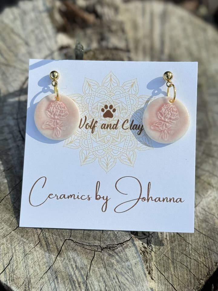 Waratah Earrings for wholesale by Wolf and Clay Pty Ltd