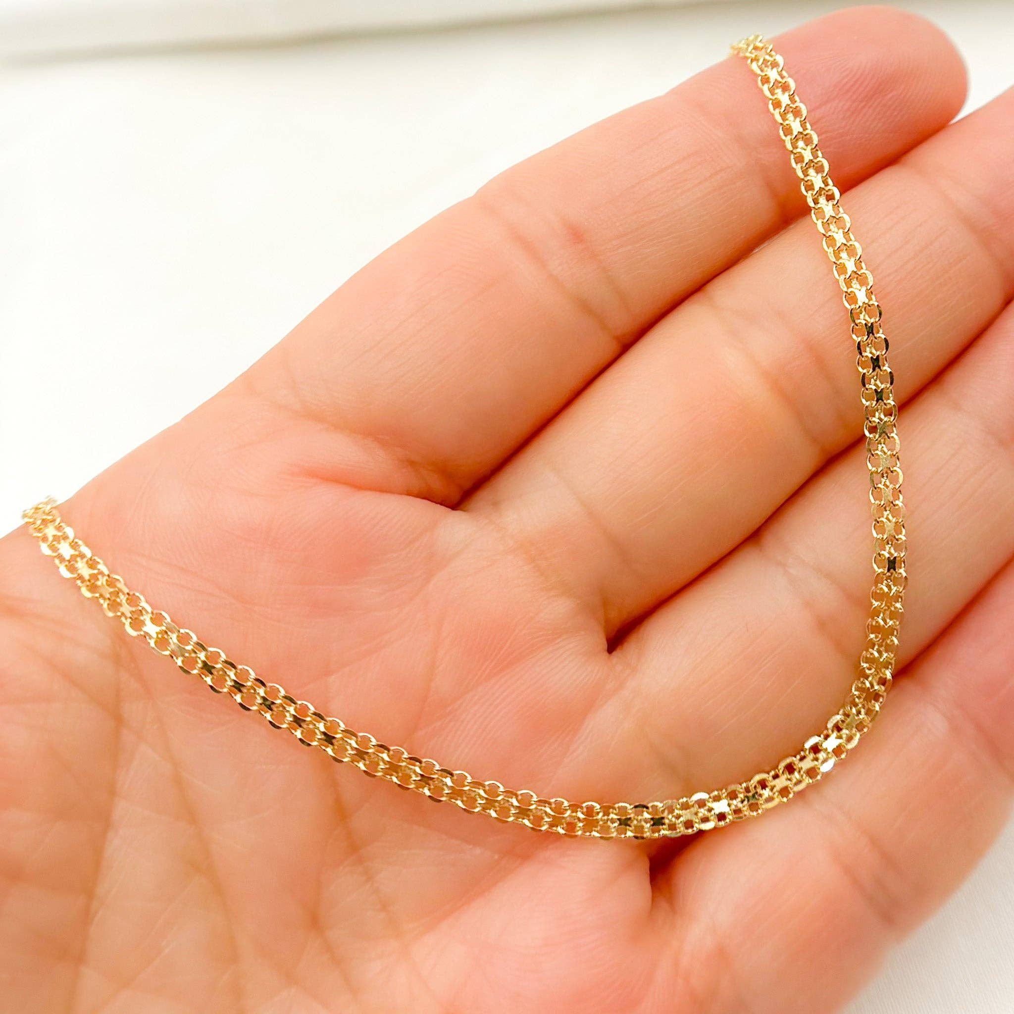 Tresor Jewelry Inc. - Wholesale Link & Chain Necklace - 035R03AC2T2. 14K Solid Gold Bismark Link Chain1