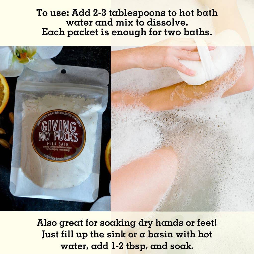 Badgerface Beauty Supply - Vente Lait de bain - Bain au lait à l'orange et à la vanille. Cadeau amusant pour adulte. Bain artisanal.2