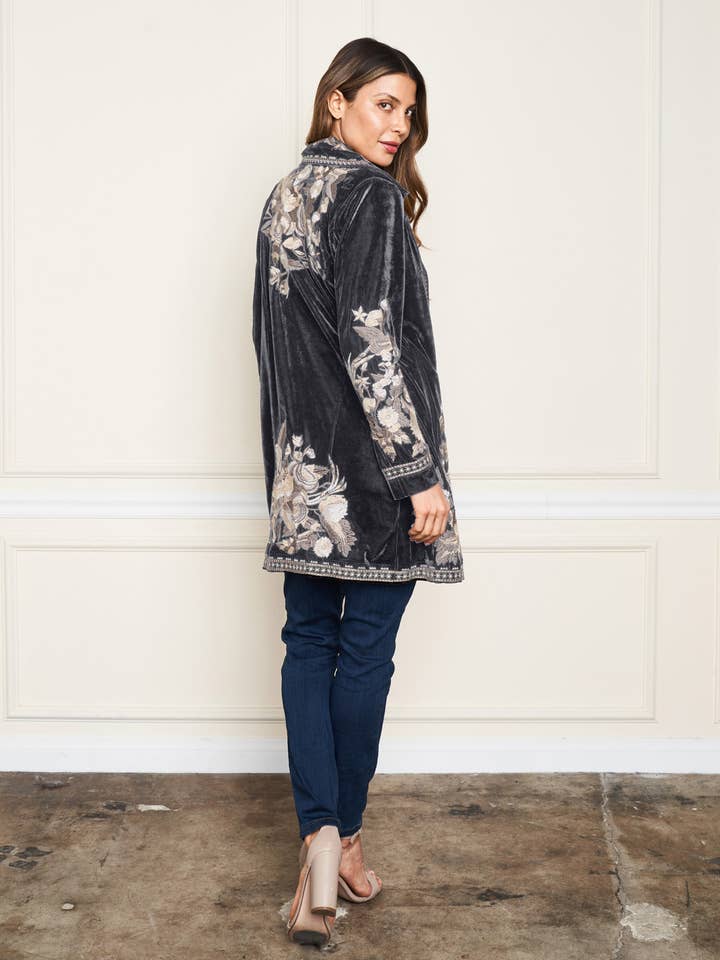 Paparazzi - Wholesale Coat - Women's - 5676-MAJ Embroidered Velvet Coat2