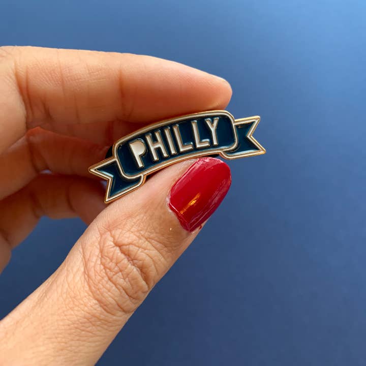 Made by Nilina - Wholesale Lapel Pin/Button - Philly Enamel Pin Philadelphia Pennsylvania Banner Souvenir
