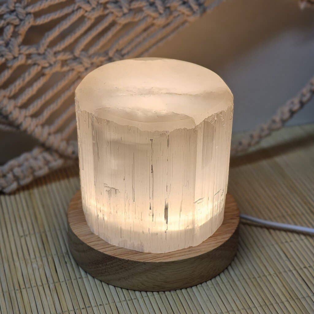 UNDERSUN.STORE - Wholesale Accent/Desk Lamp - Handmade  2 in 1 Selenite Lamp & Candle Holder with Warm LED0