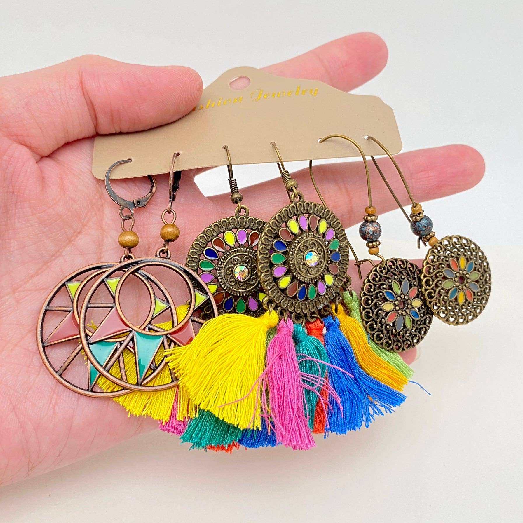 Mio Queena – wholesale Jewellery set – 3Pairs/set Boho Earrings in Different Styles - BJ45