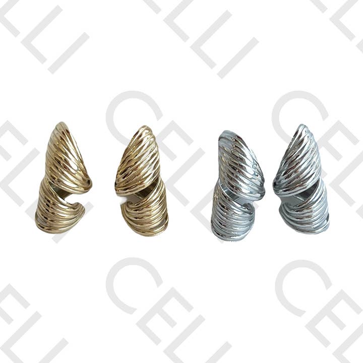 Boucle d'oreille en acier - bouclé pour la vente par Celli Biju