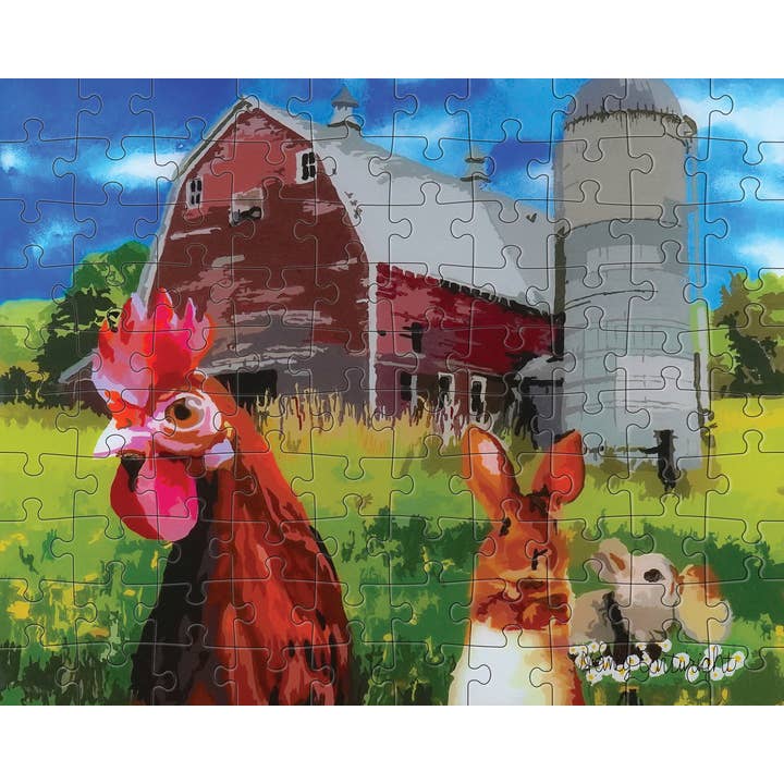 JIGGY Puzzles - Wholesale Puzzle - Adult - JIGGY Junior 100pc: Nancy Cartwright, Barnyard Friends3