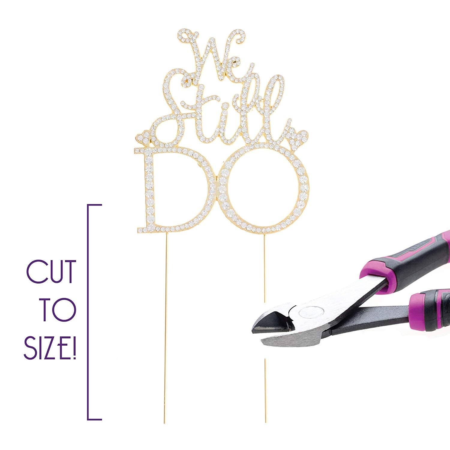 Ella Celebration - Wholesale Cake/Cupcake Topper - We Still Do Anniversary Cake Topper - Gold4