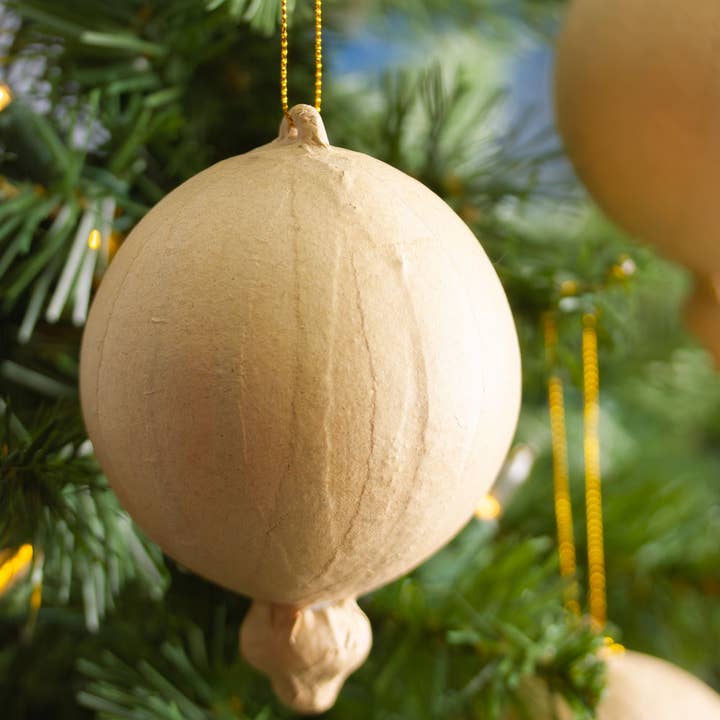 Factory Direct Craft - Wholesale Ornament Set - 4"L x 3" Dia. Paper Mache Christmas Ornament