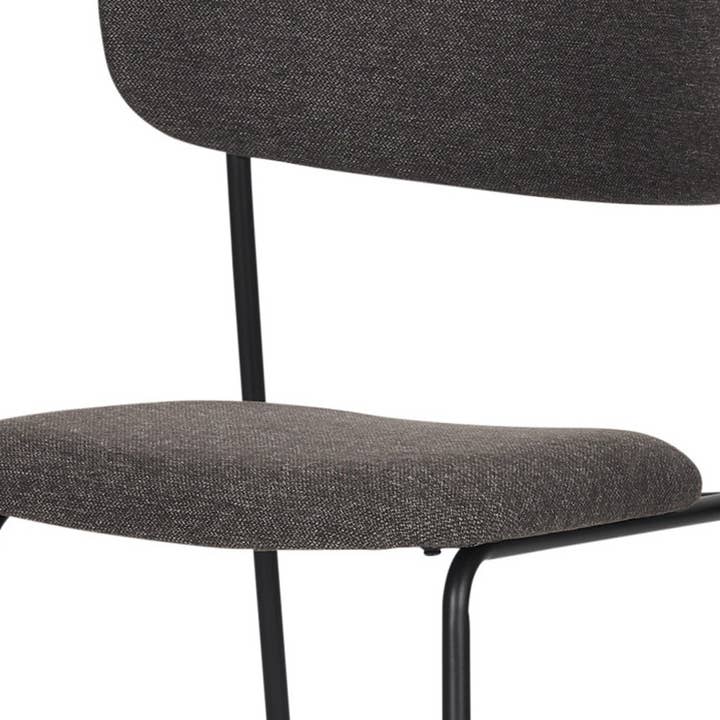 HomeRoots - Wholesale Chair - Gray and Black Upholstered Fabric And Metal Open Back Dining Side Chair3