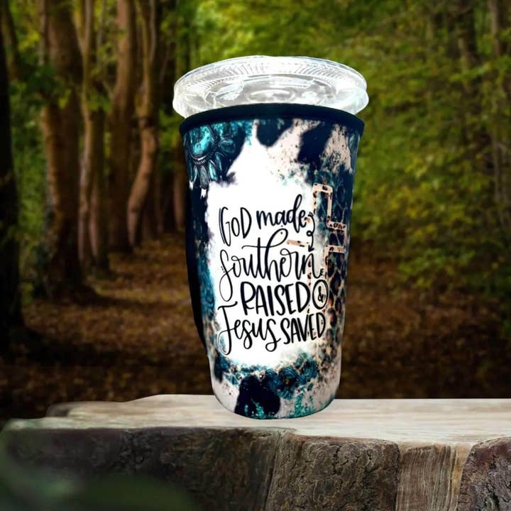 Sip Sleeves ~ Insulated Cup Sleeves and Drink Accessories - Wholesale Drink Huggers & Koozies - 30 OZ God Made Southern Raised Insulated Cup Cover Sleeve2