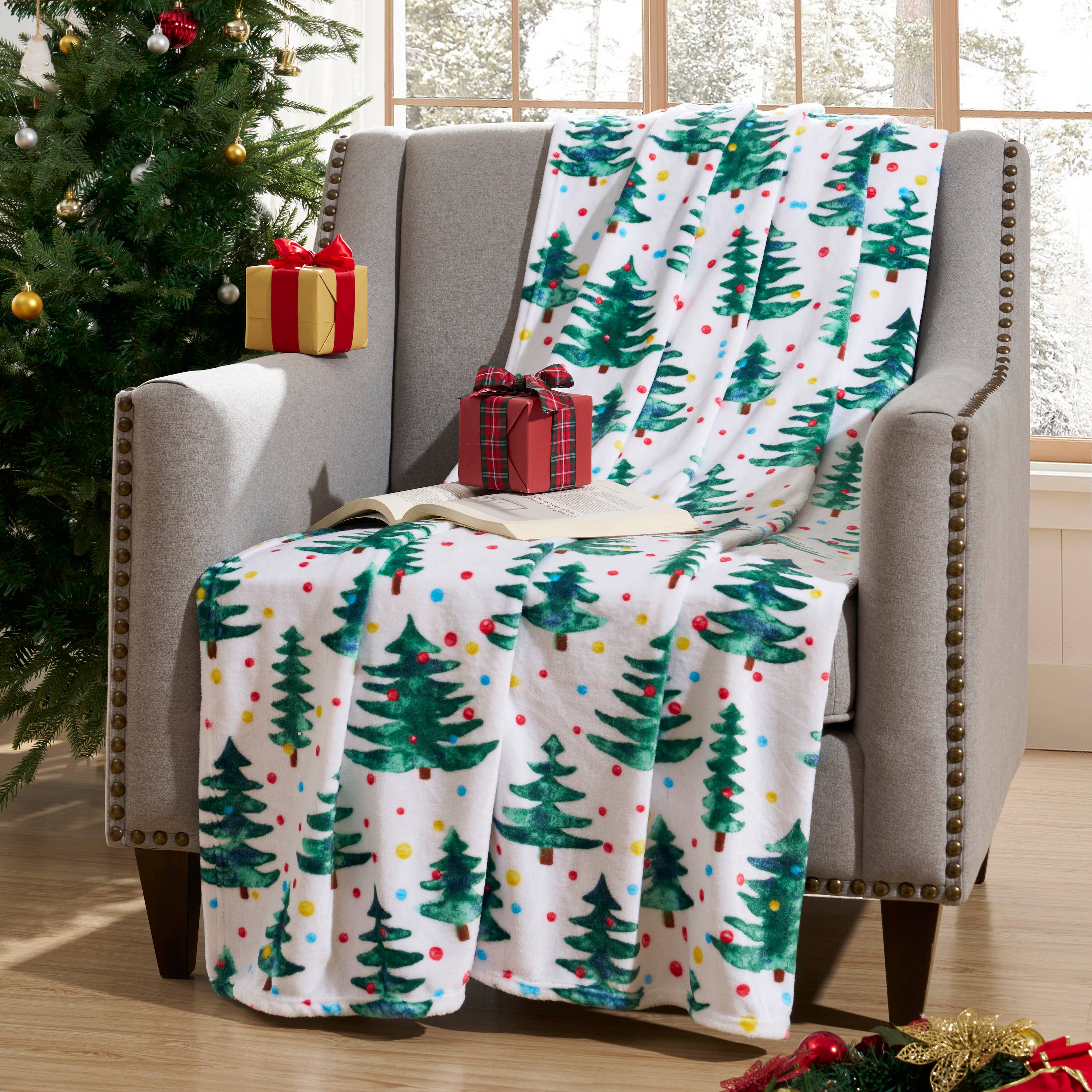 Bed Bath Fashions - Vendita all'ingrosso Plaid - Coperta plaid in pile flanella natalizia morbida Kathy Ireland2