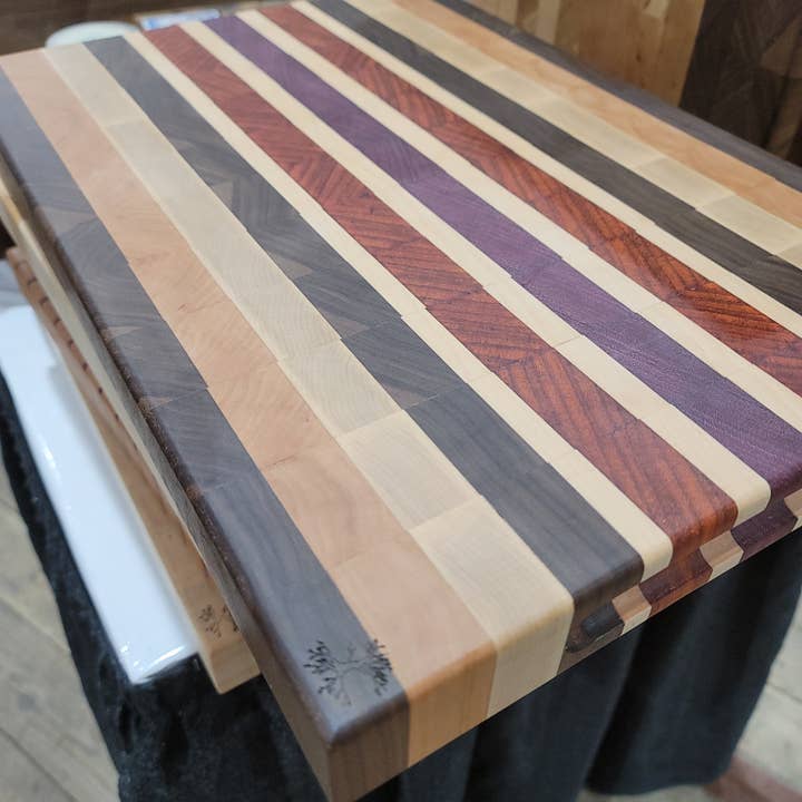 Roots to Branches Inc. - Wholesale Cutting board - Maple, Cherry, Walnut, Paduk and Purpleheart End Grain Cutti