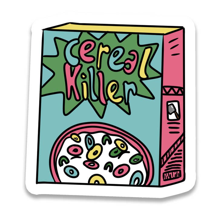 Cereal Killer | True Crime | Autocollant Imperméable | 2,5" pour la vente par Rebel and Siren Stickers
