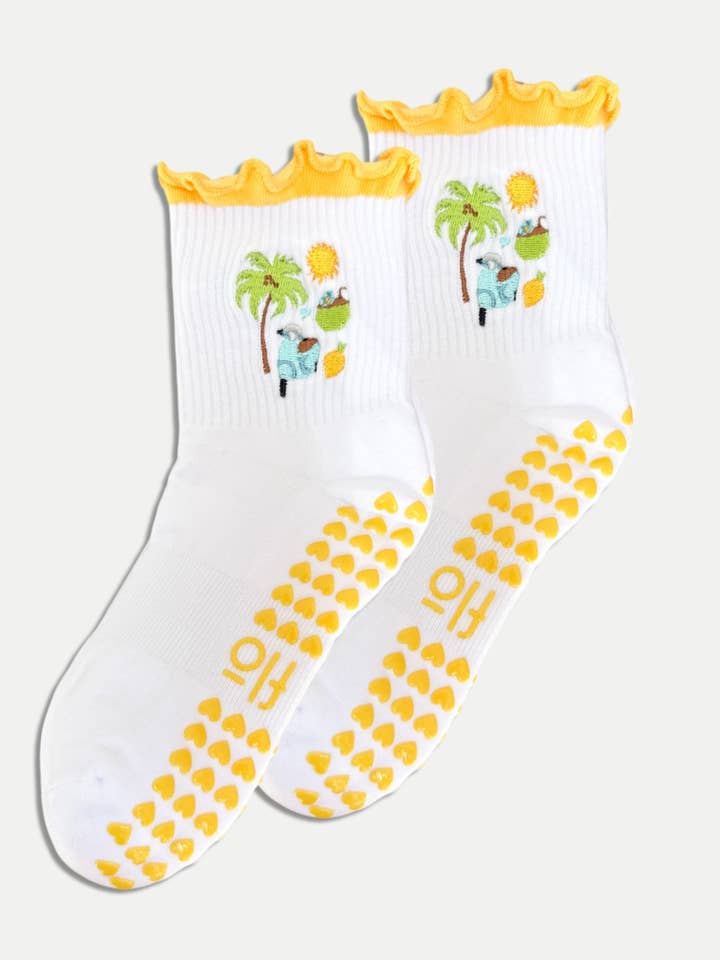 SOL Y LIMÓN GRIP SOCKS for wholesale by Koa Flō