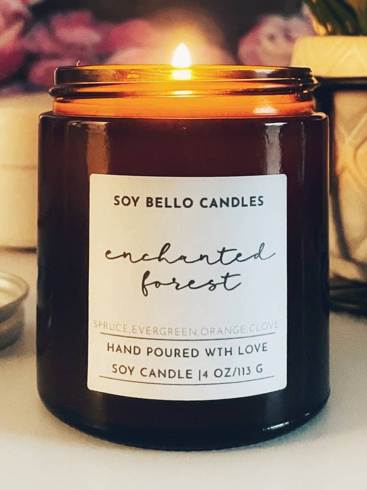 Bougie 4 oz - Bougie en cire de soja - Bougie de luxe pour la vente par Soy Bello Candles