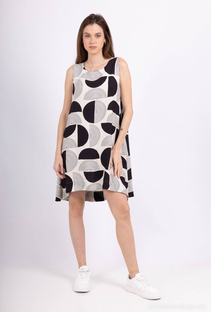 L'Emotion - Wholesale Dress - Women's - Mid-Thigh Length Circle Pattern Dresses 2