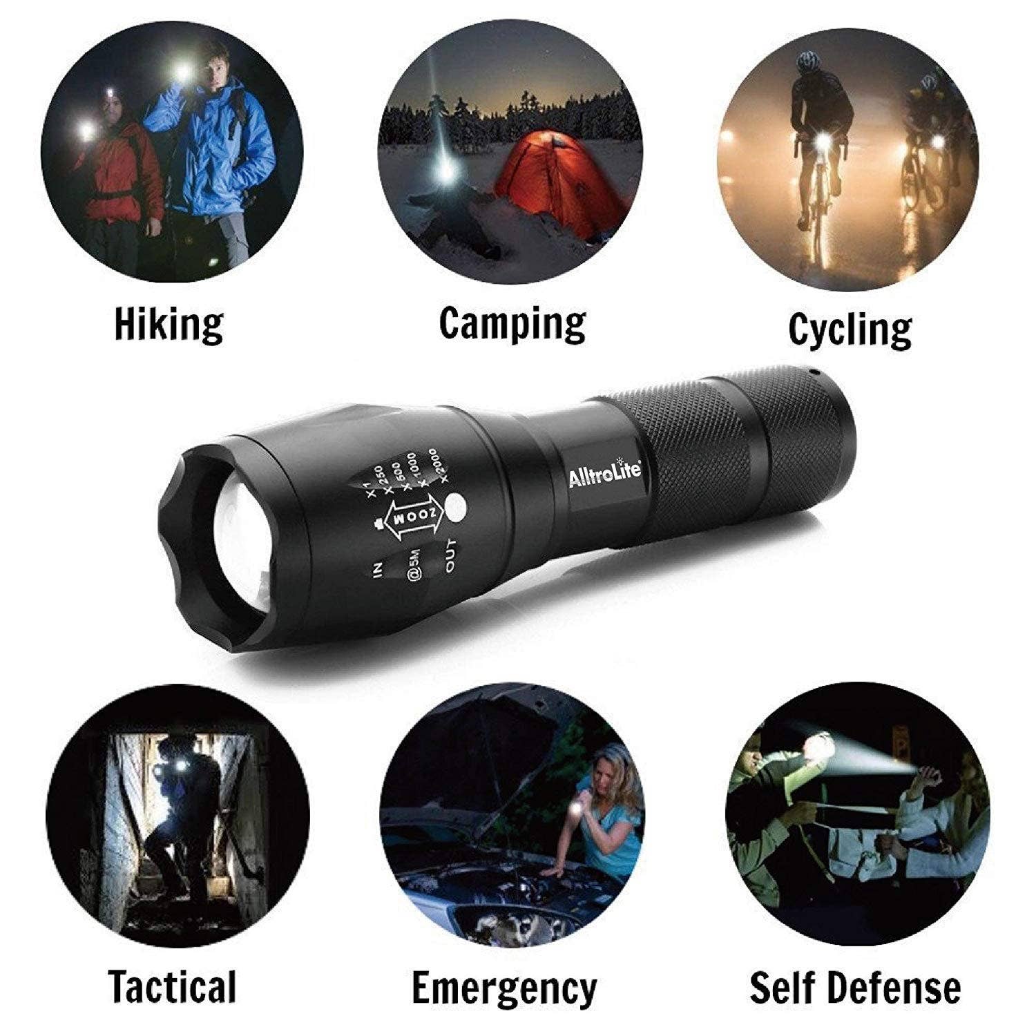Alltronics (DBA Alltrolite) - Wholesale Flashlight - 300 Lumens LED Tactical Flashlight [ 1-PACK ]4