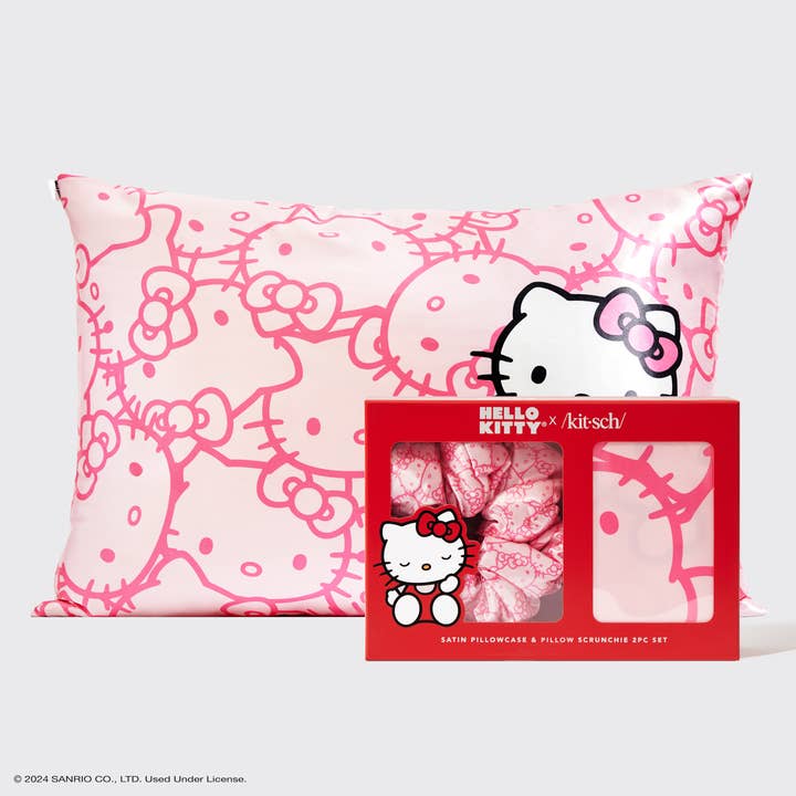 KITSCH - Wholesale Bedding Pillowcase/Sham - Hello Kitty x Kitsch Satin Pillowcase & Pillow Scrunchie Set