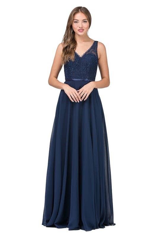 Dancing Queen Dress - Wholesale Gown - Women's - Lace Bodice Chiffon A-Line Evening Gow4