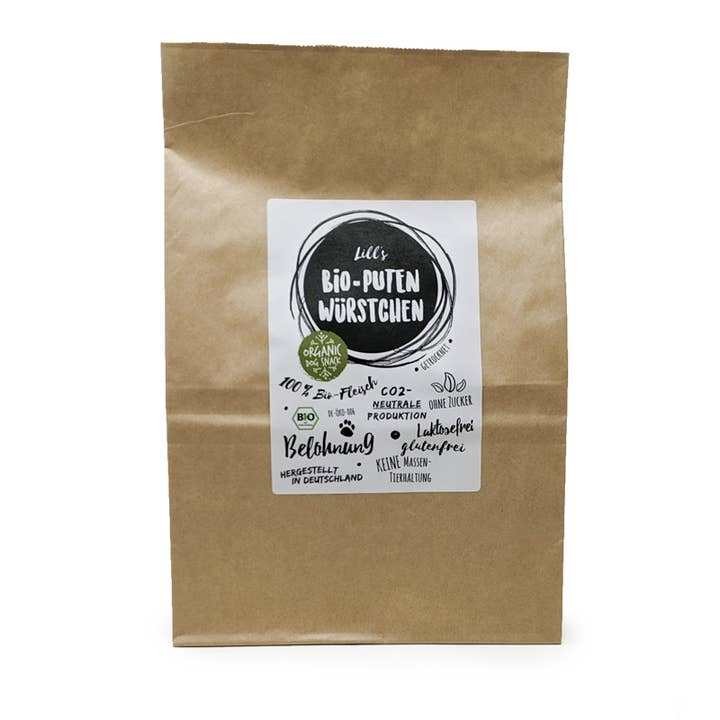 Organic Turkey Sausage for wholesale by Lill's Organic Dog Store