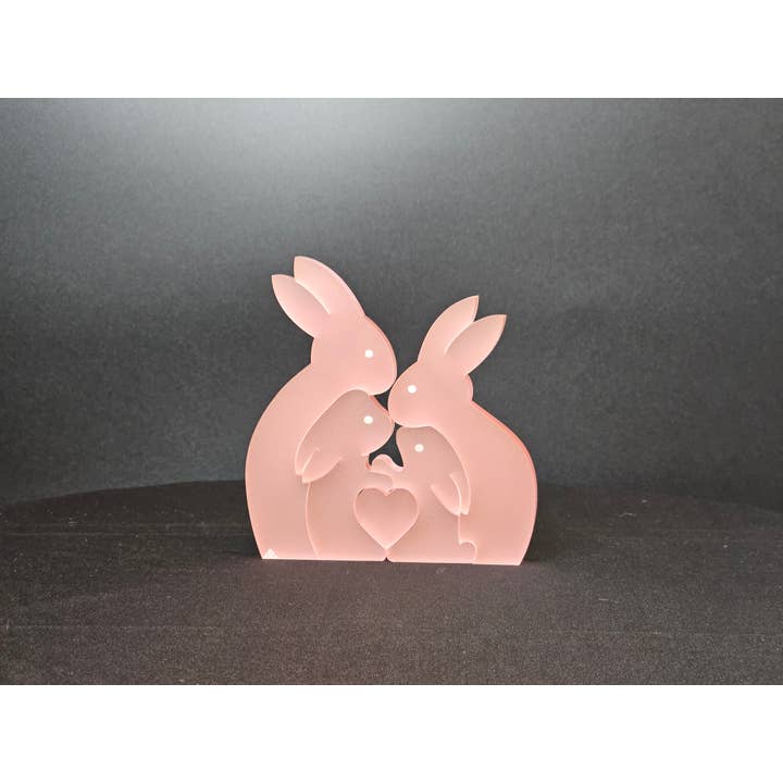 Somar Creations - Vendita all'ingrosso Decorazioni da tavolo - Famiglia di conigli di 4 con cuore