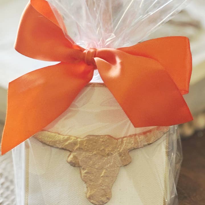 Hand Brushed Gold Leaf Texas Longhorn Canvas Art for wholesale by Rouge 225