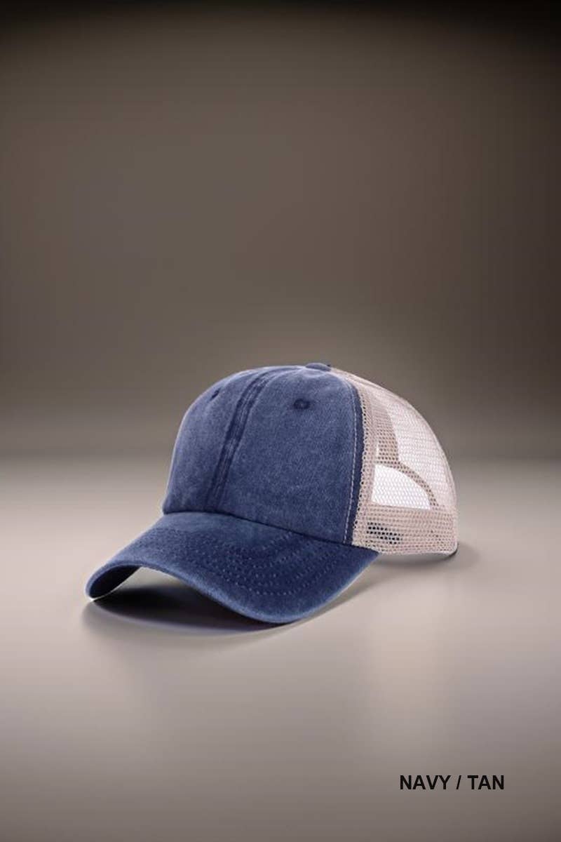 42POPS - Wholesale Trucker Hat - Women's - `.SI-26424 Vintage Washed Cotton Mesh Cap Hat4