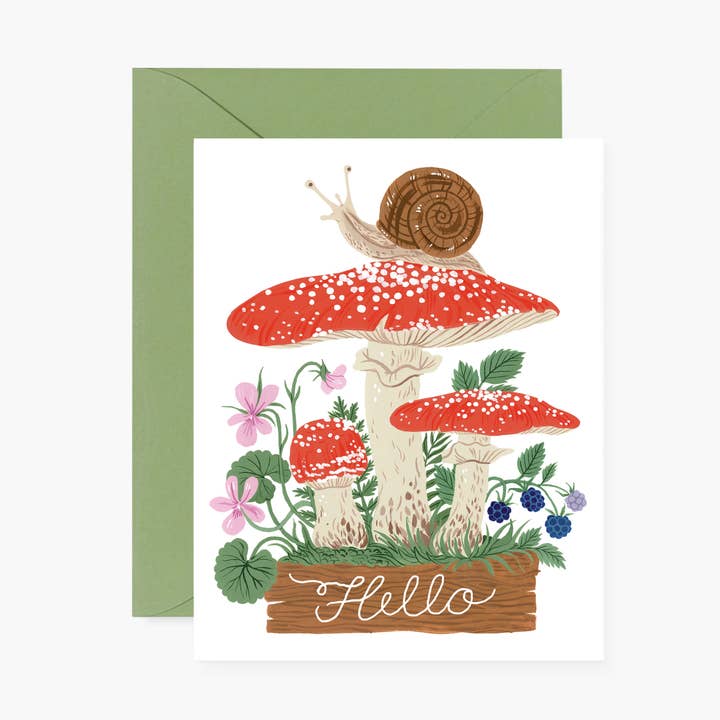 HELLO SNAIL | greeting card for wholesale by Botanica Paper Co.