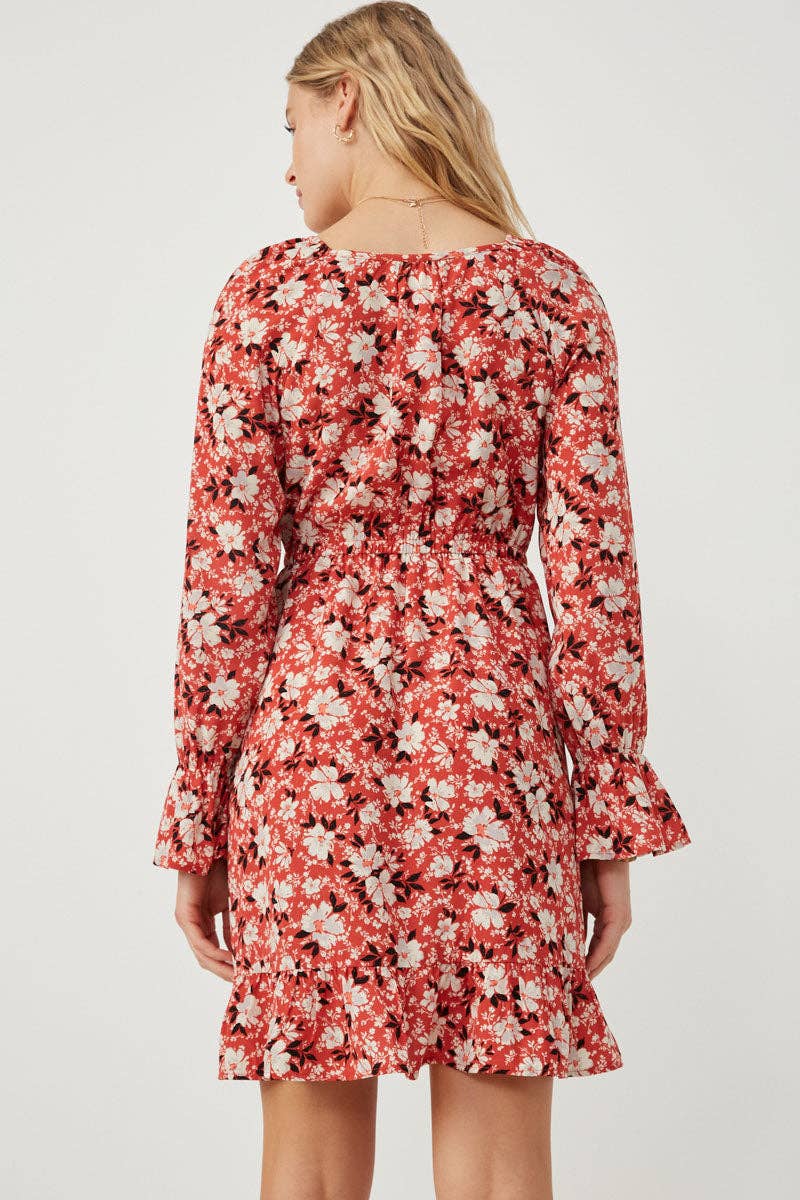 Hayden LA – Vestido - Mulher por atacado – Vestido feminino estampado floral com punho apertado7