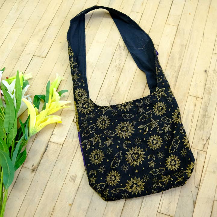 Karma Nepal Crafts - Vendita all'ingrosso Tracolla - Donna - Borsa a tracolla Celestial Patchwork in cotone4