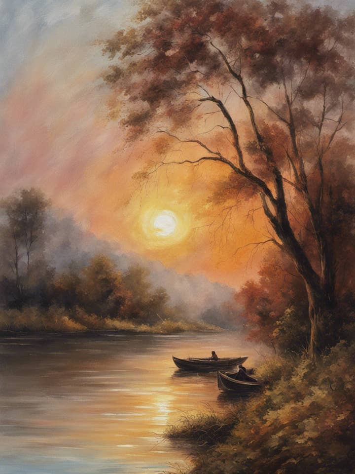 A Stream at Sunset Oil Painting II for wholesale by Keep Calm Collection