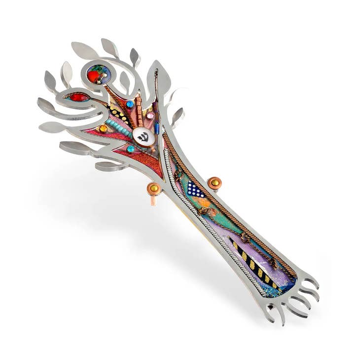 Seeka Jewel Tone Tree of Life Mezuzah for wholesale by Seeka Jewelry and Judaica