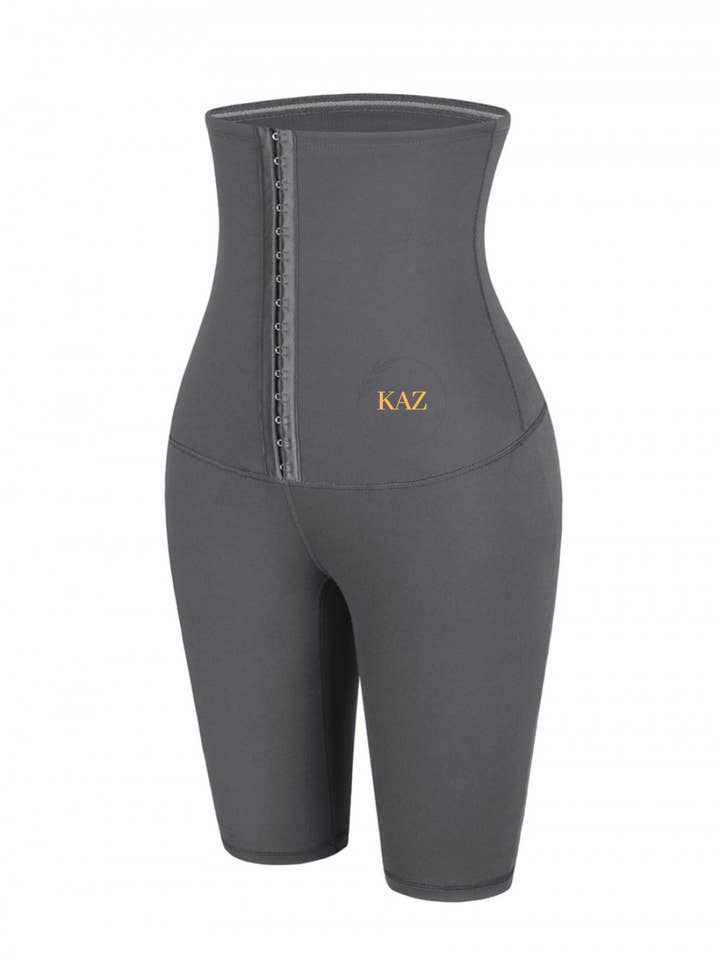Kaz by De Unique Limited – wholesale Athletic shorts – Women's – Knee length high waist trainer- Grey3
